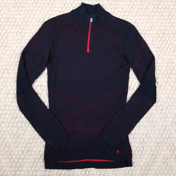 Smartwool Intraknit Thermal Merino Quarter-Zip Base Layer Top Sz Small - Picture 7 of 9